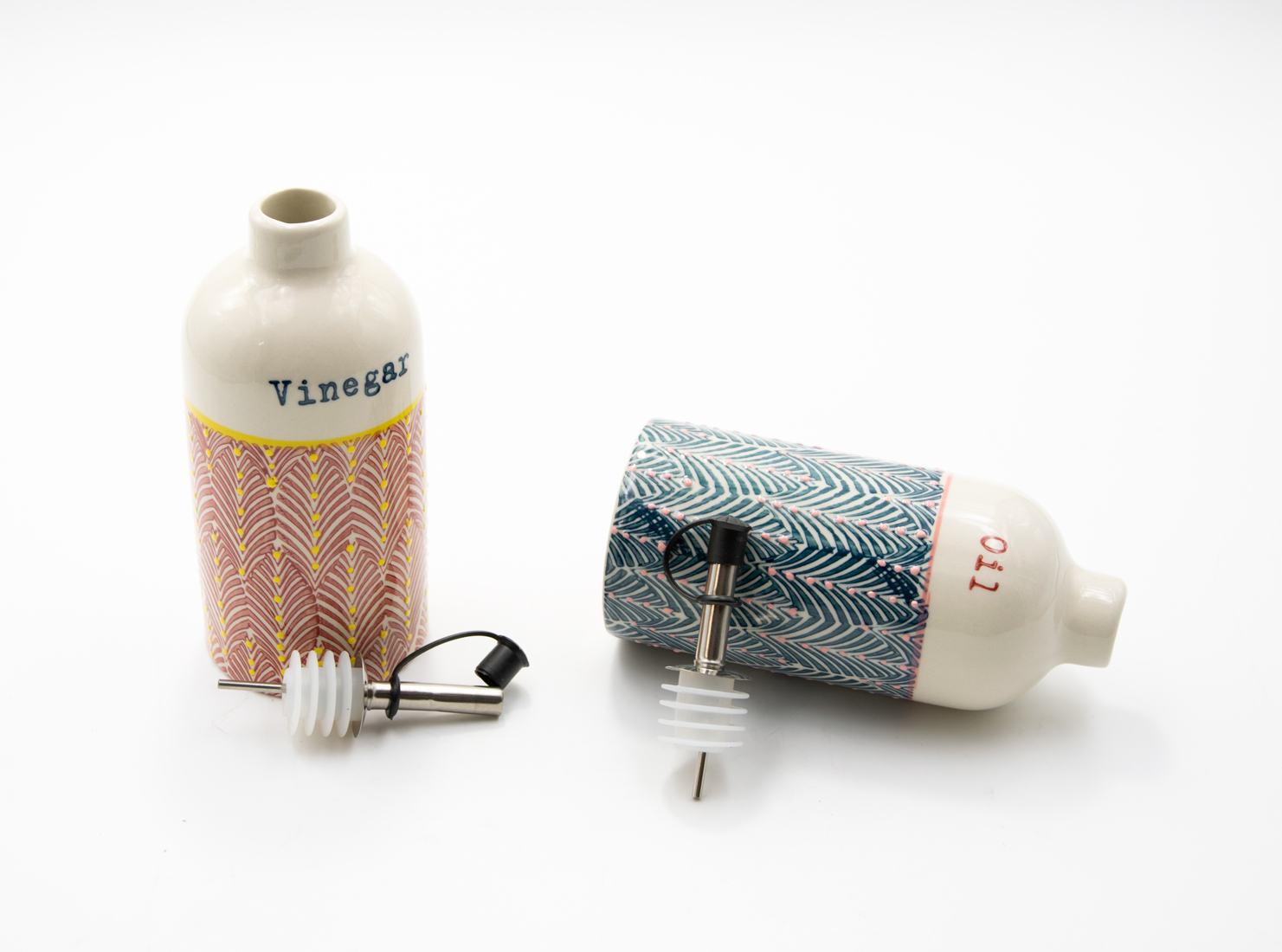 Essig- & Ölflasche Set Steinzeug MIX`N`MATCH Landhausstil