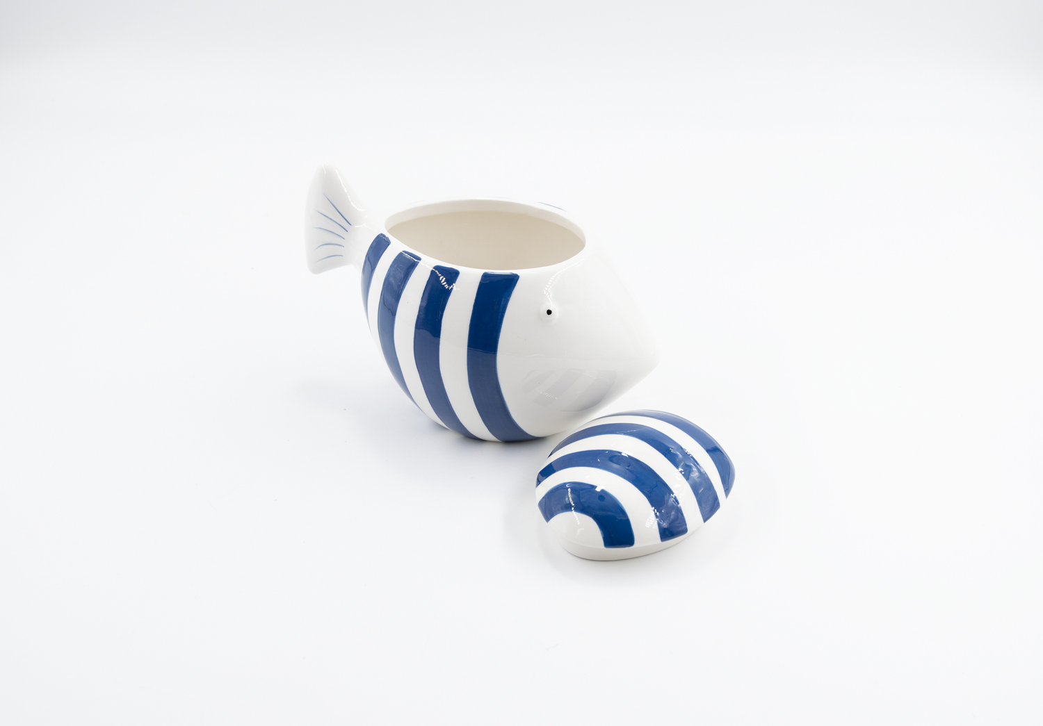 Vorratsdose Fisch blau Keramik Maritim