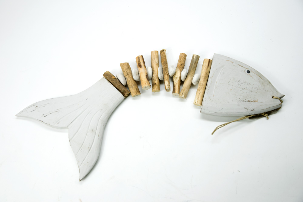 Deco Fisch grau Knochenfisch Maritim 