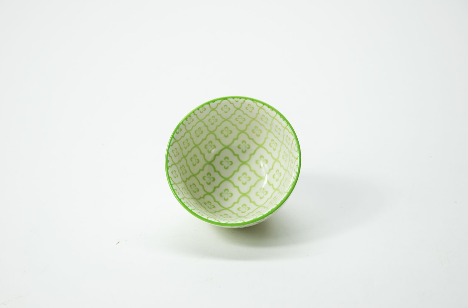 Schale Dipschale Keramik grün/weiss