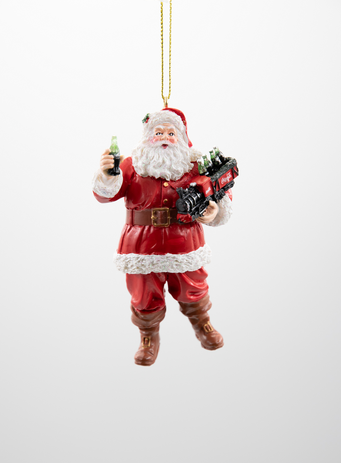 Coca Cola Weihnachtsmann mit Lokomotive Christbaumschmuck 