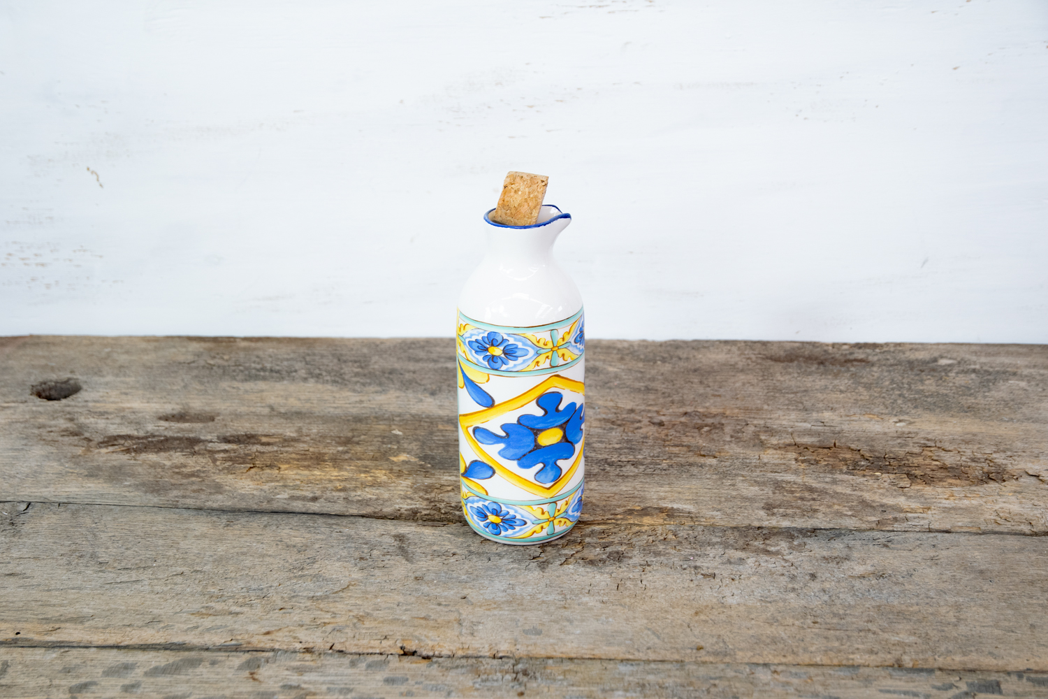 Essig- Ölflasche Keramik mit Korkverschluss Landhausstil