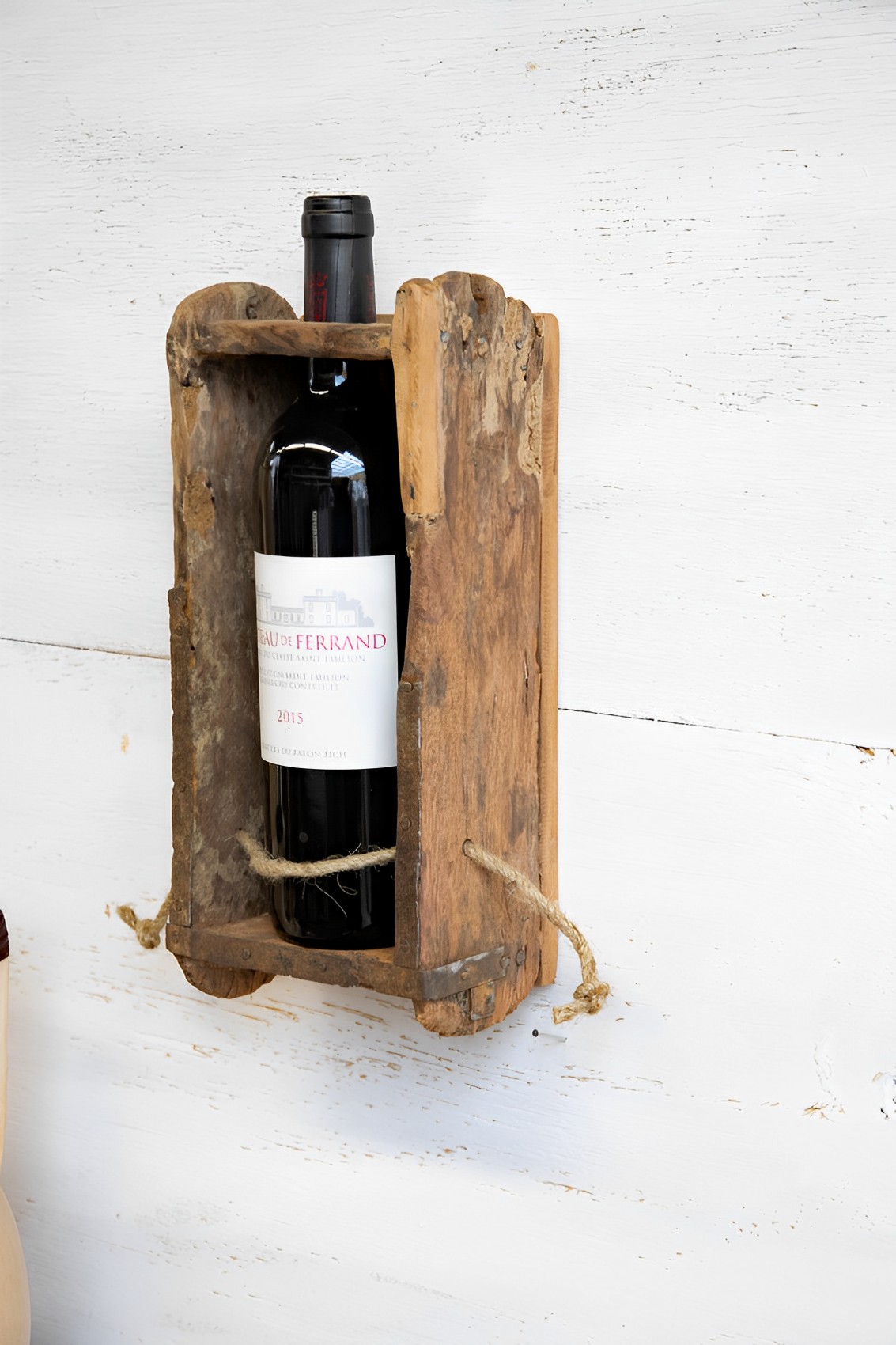 Ziegelform Holzbox Weinflaschen / Flaschenhalter Landhausstil 