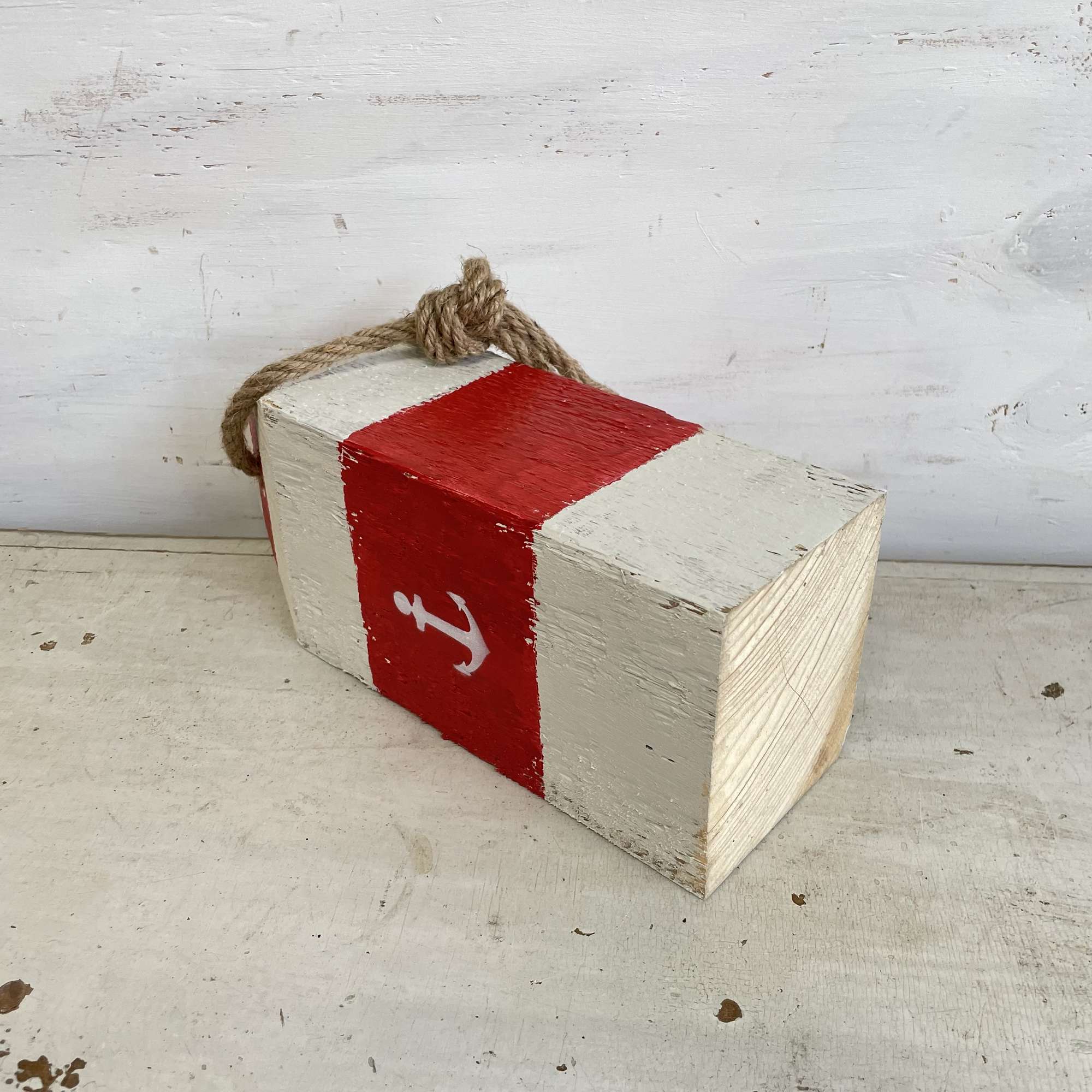 Türstopper Hummerboje Boje Holz eckig Ahoi rot Maritim