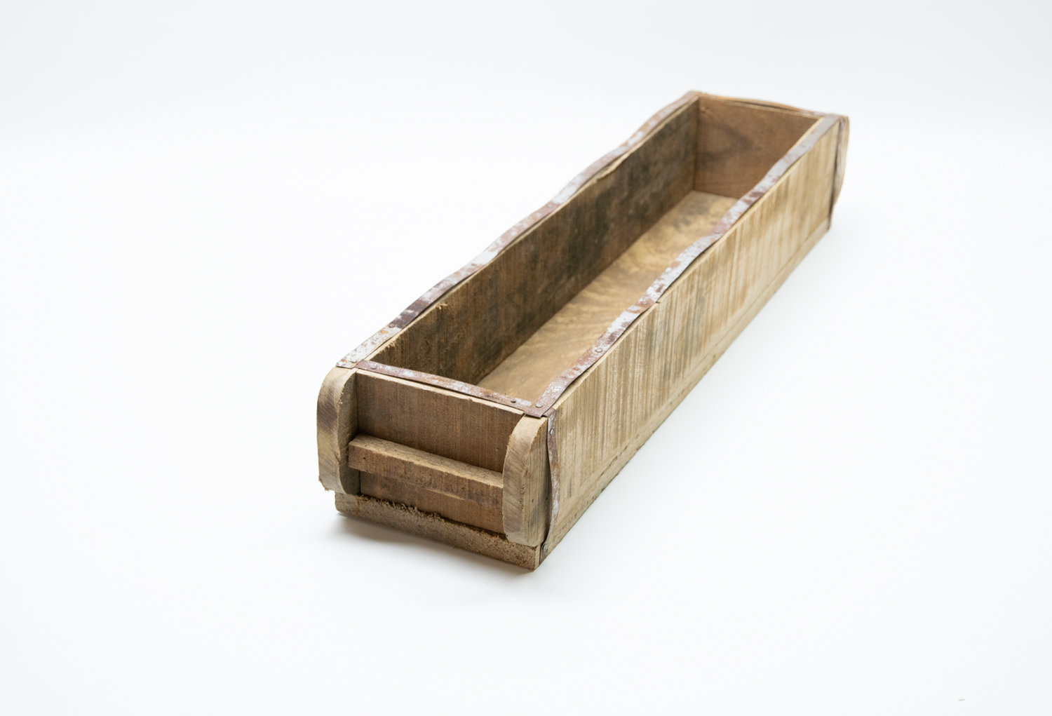 Kasten Ziegelform Holz braun lang Industriestil Landhausstil