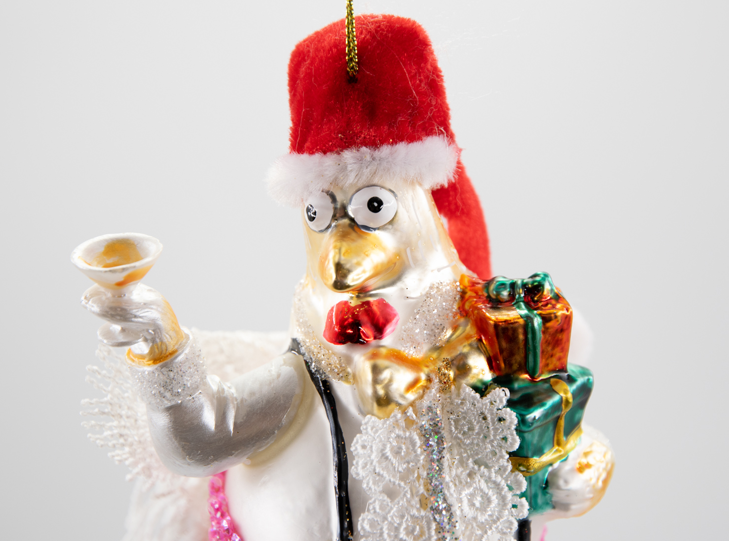 Weihnachtsschmuck Hänger Huhn Henne mit Weihnachtsmütze