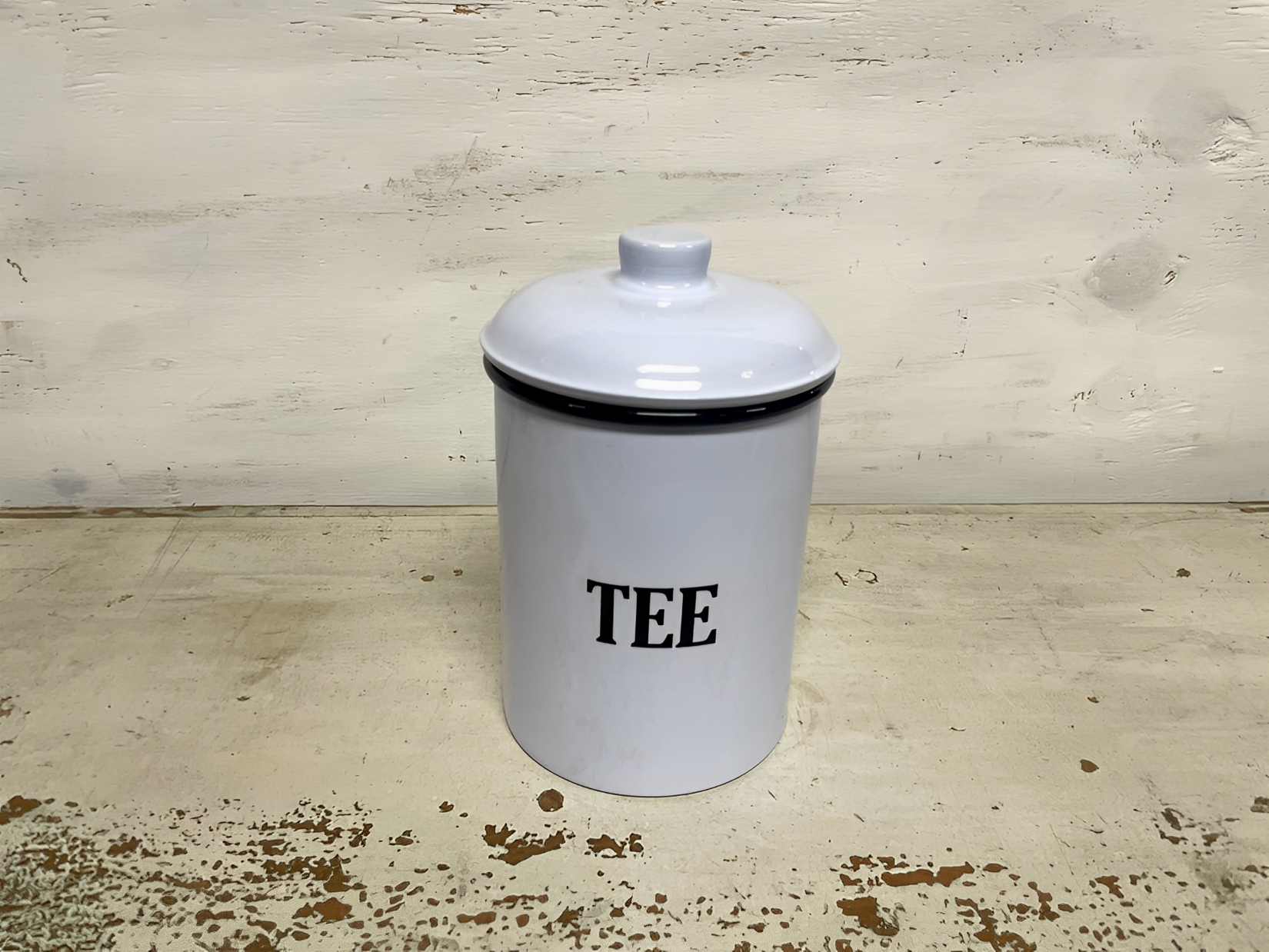 Teedose mit Deckel weiß lackiert SM516