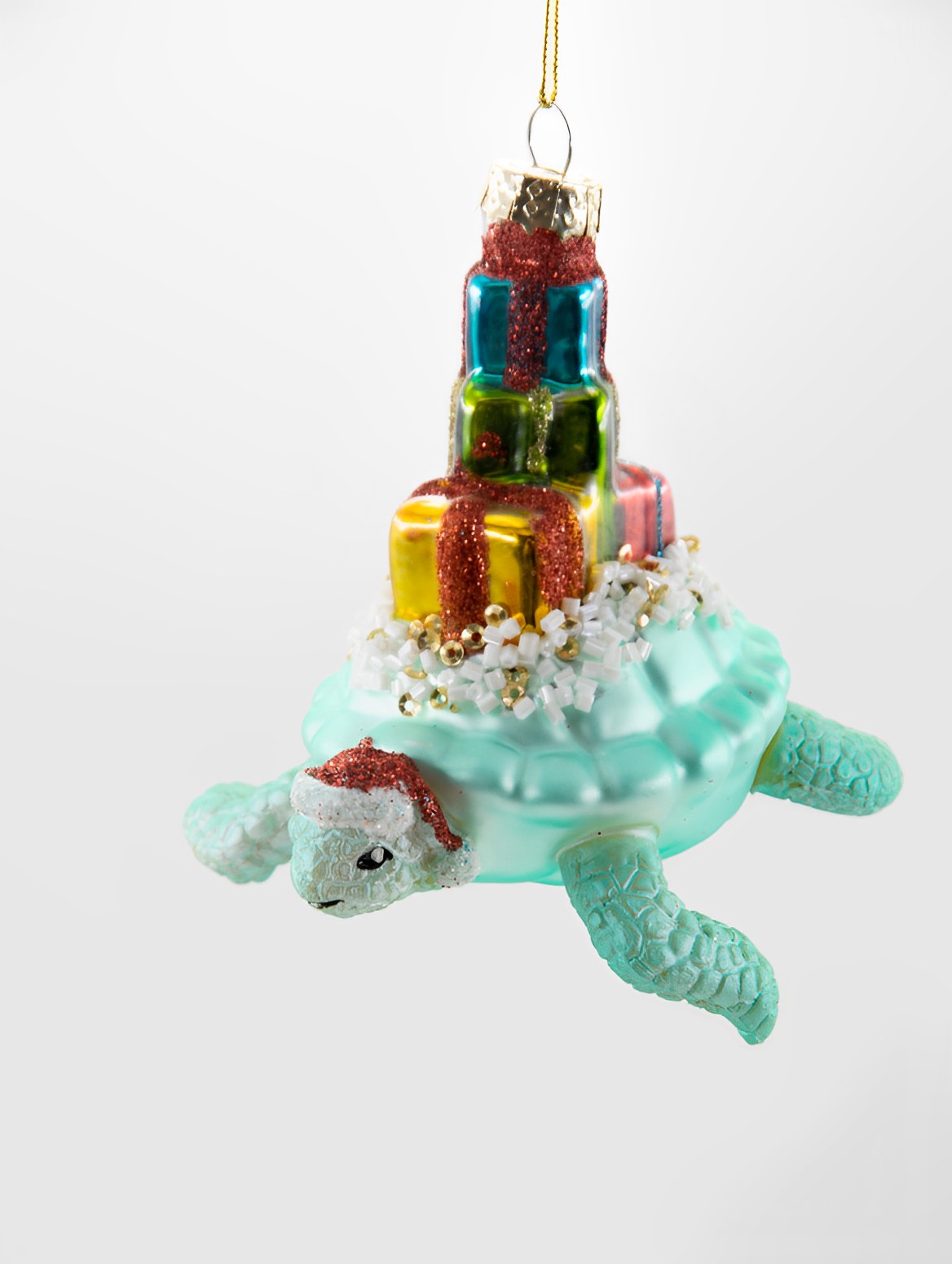 Sass & Belle Turtel Schildkröte mit Geschenken Weihnachtsschmuck   