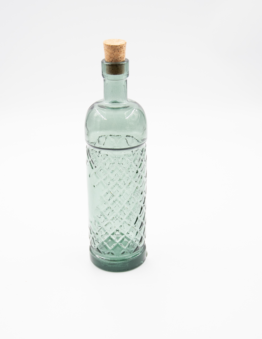 Glasflasche mit Korkverschluß 450ml Essig / Öl Landhausstil