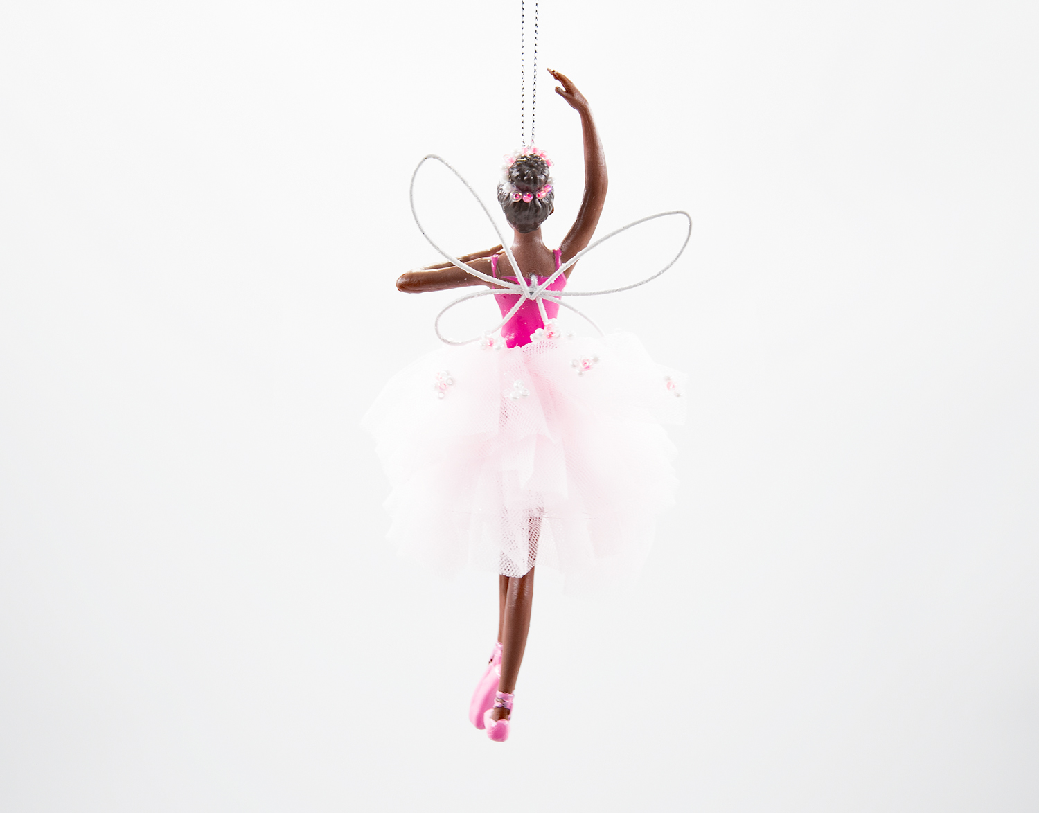 Gisela Graham Pink/Irid Black Ballerina Weihnachtsschmuck