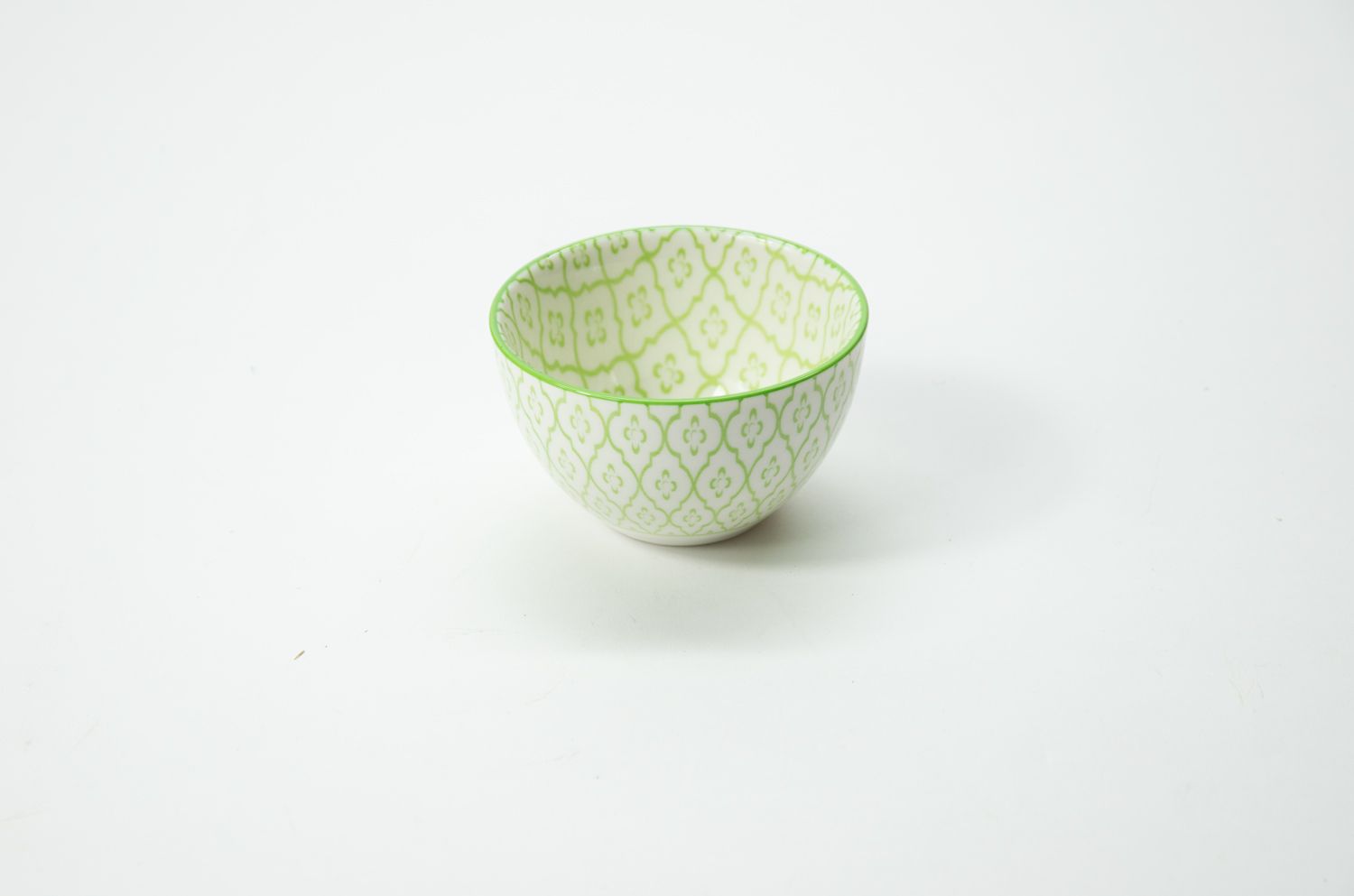 Schale Dipschale Keramik grün/weiss