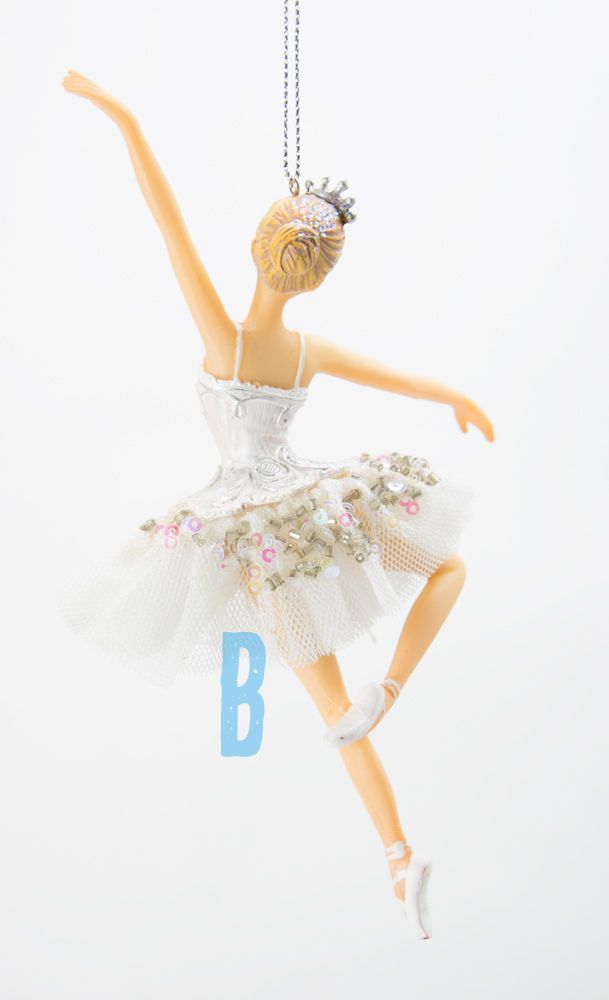 Ballerina weisse Tänzerin Christbaumschmuck