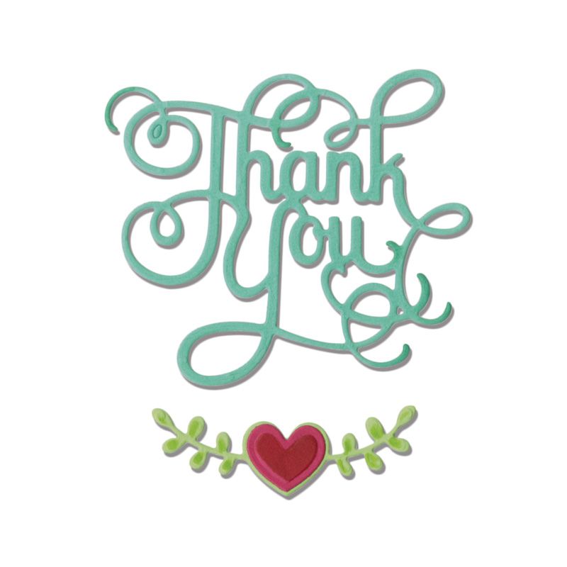 Thinlits Phrase Thank You W/Hearts