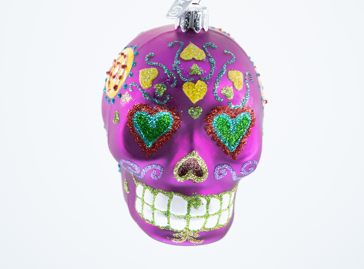 Totenkopf Skull pink Weihnachtsschmuck 