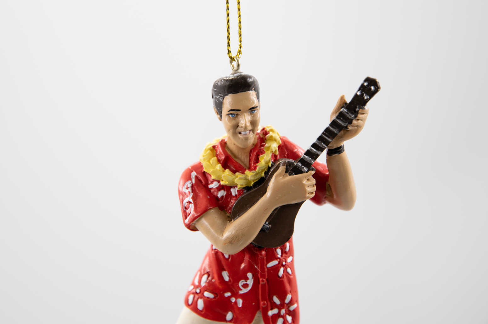 Kurt S. Adler Elvis Presley mit Hawaii Hemd & Ukulele