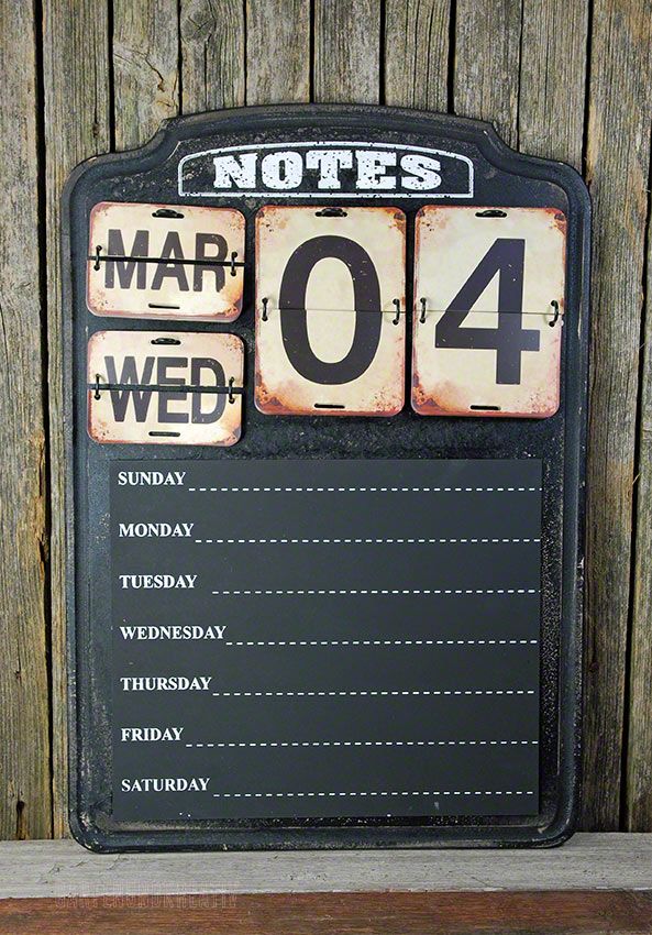 Wochenplaner mit Dauerkalender Kreidetafel