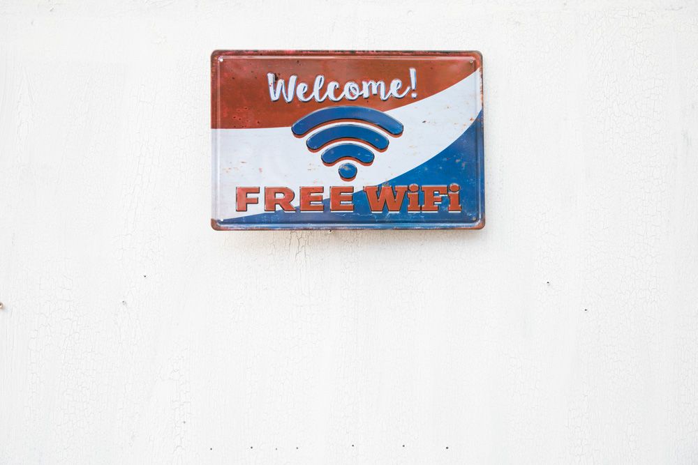 Türschild Blechschild Welcom FREE WiFi