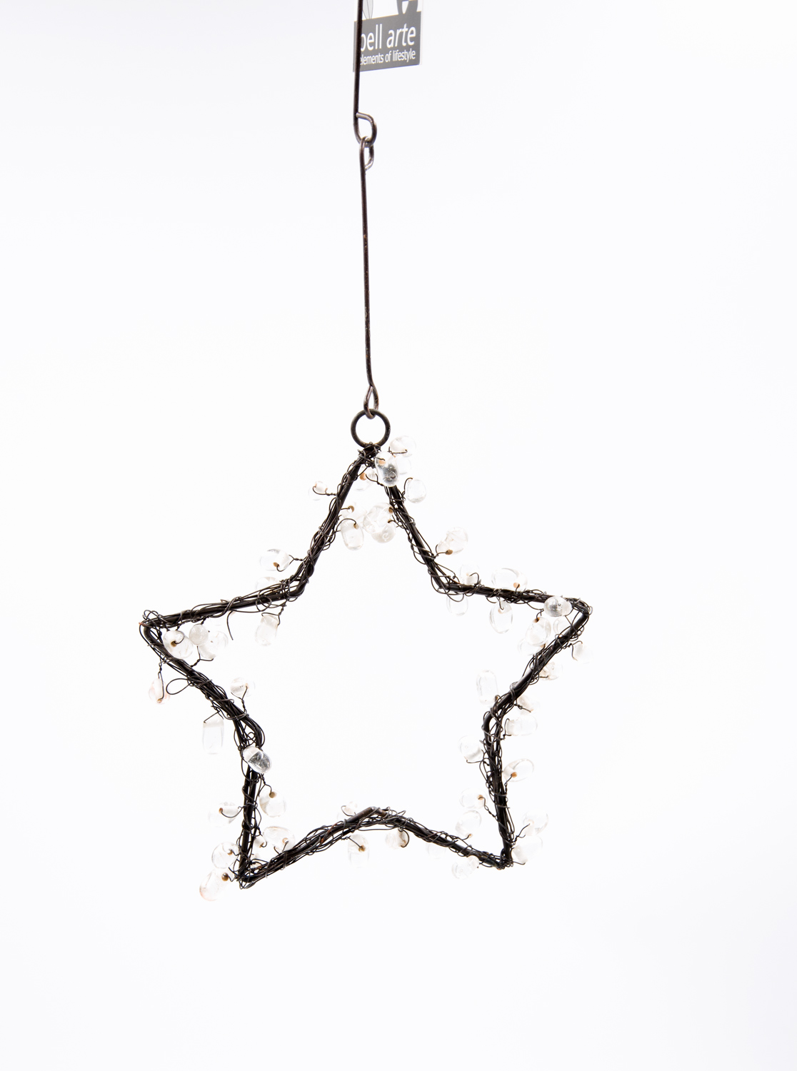 Stern hängend schwarz 13 cm Weihnachtsschmuck